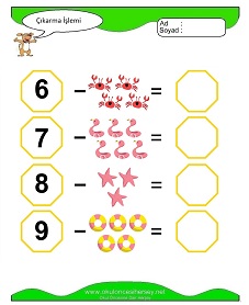 Çıkarma İşlemi Çalışma Sayfaları